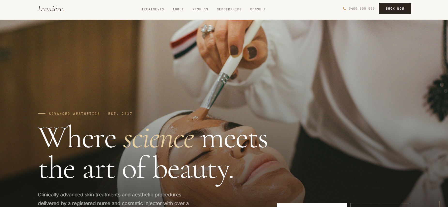 Beauty & Aesthetics website preview