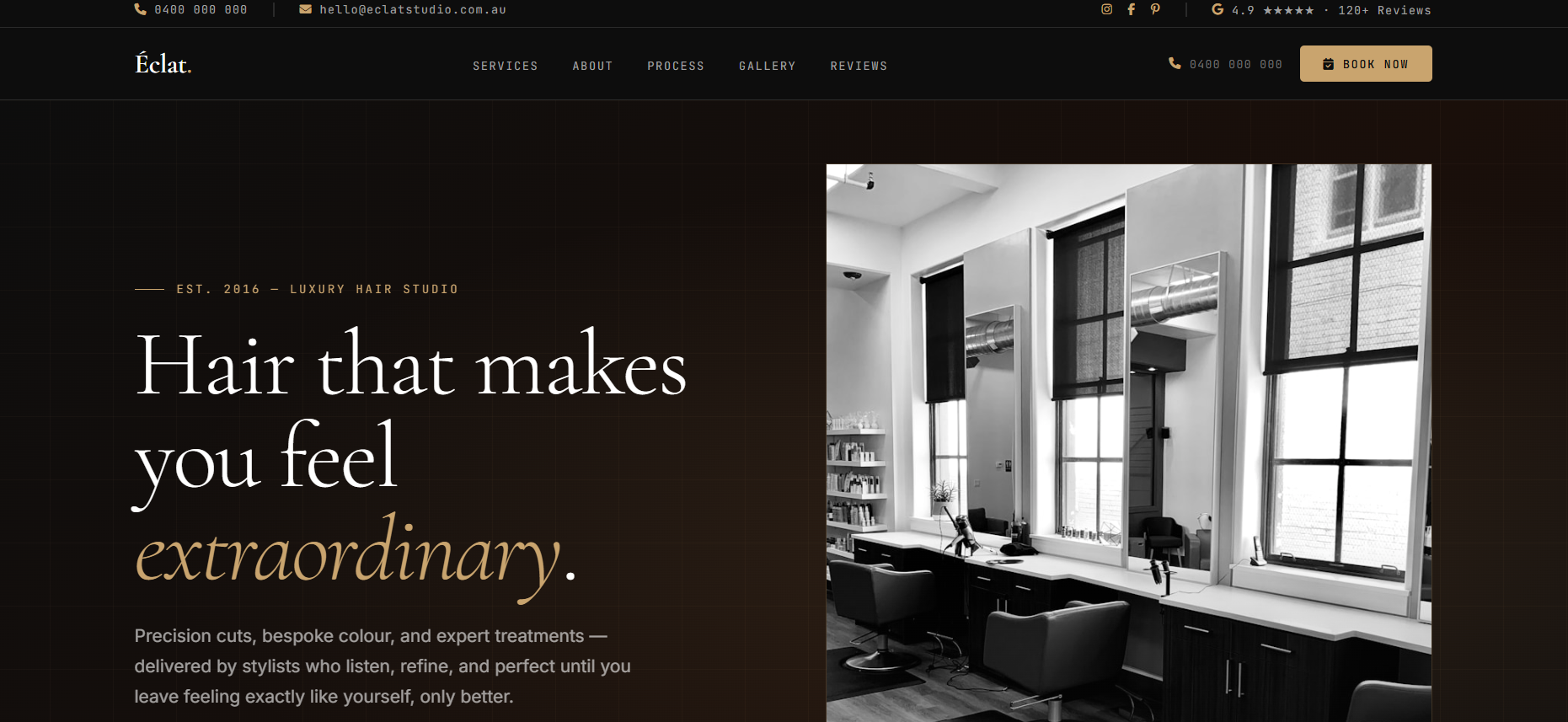 Hair Salon website preview